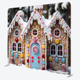 Aperturee - Aperturee Candy House Christmas Party Square Tension Backdrop
